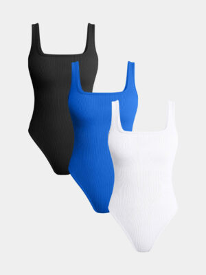 Sleeveless Square Neck Bodysuits