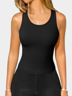 Crew neck causal tank Tops