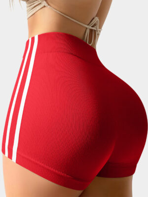 Tummy Control Side Stripes Yoga Seamless Active Shorts