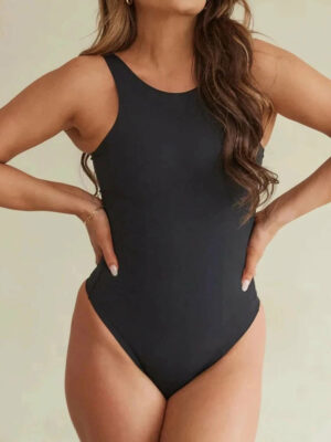 High Neck Hourglass Shapewear Thong Bodysuit