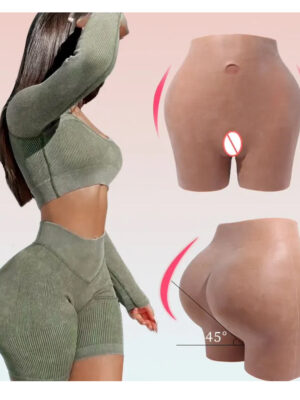 Women's Sexy Silicone Fake Butt Big Hip Enhancer Pads Shapewear Panties Open Crotch Silicone Body Shaper Pants with Three-Year Service Life