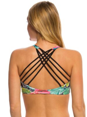 Onzie Chic Yoga Sports Bra Aloha/Black Straps