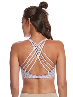 Onzie Chic Yoga Sports Bra Gold Fishnet