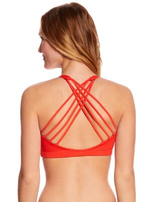 Onzie Chic Yoga Sports Bra Hot Coral