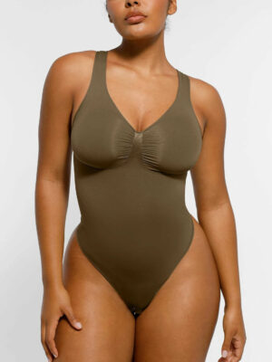 2.0 V-Neck Thong Bodysuit