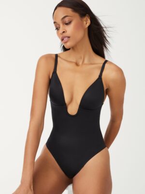 Sharestoshape™ Suit Your Fancy Plunge Low-Back Thong Bodysuit