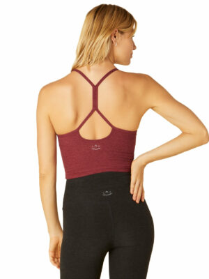 Beyond Yoga Spacedye Slim Racerback Cropped Tank Port Wine-Ruby