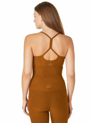 Beyond Yoga Spacedye Slim Racerback Cropped Tank Clove Brown Heather