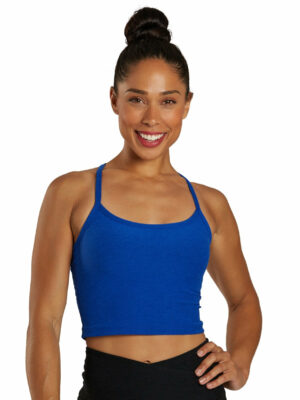 Beyond Yoga Spacedye Slim Racerback Cropped Tank Electric Royal Heather