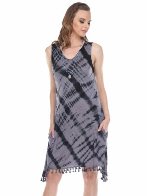 Yak & Yeti Dress Tie Dye Tassel Trim