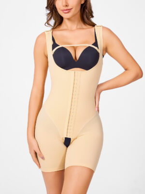 Open Bust Sleeveless Crotch Opening Mid Thigh Bodysuit
