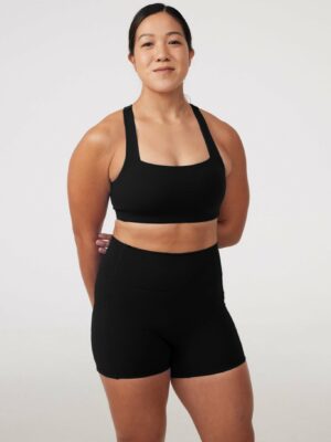 Boxy Bra in Black Sesame