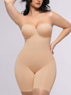 Bare Essentials™ Sharesto® Strapless Mid Thigh Bodysuit