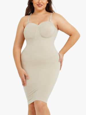 Versatile Strapless Design Tummy Control Low Back Control Slips