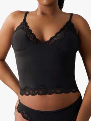 Lace Trim Plunge Cami