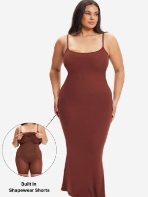 SecretSculpt Spaghetti Strap Midi Dress
