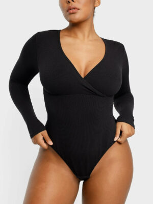 Cozy Ribbed Chic Cut-Out Bodysuit