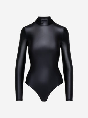 Matte Metallic Turtleneck Bodysuit