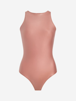 Matte Metallic Crew Tank Bodysuit