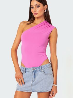 Tabby Gathered One Shoulder Bodysuit