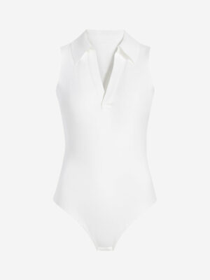 Neoprene Sleeveless V-Neck Polo Bodysuit
