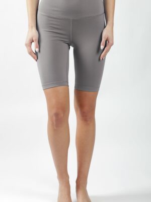 Womens High Waist Ribbed 9" Biker Shorts