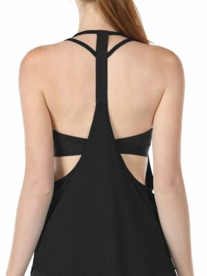 Sharesto Workout Tank Tops with Built in Bra - Women's Strappy Athletic Yoga Tops, Running Exercise Gym Shirts