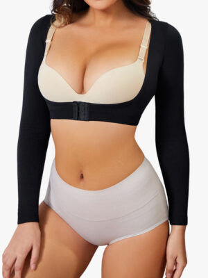 Open Bust Arm Shaper Compression Long Sleeve Post Lipo Shapewear Tops