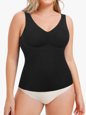V Neck Wide Strap Shaper Camisole Tummy Control Shape Wear Tank Top