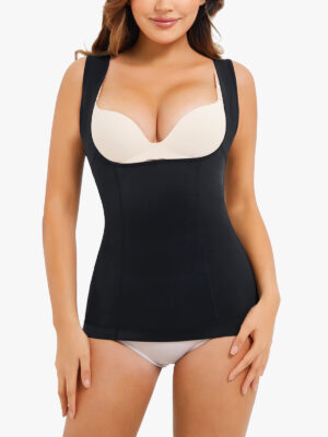 Wide Strap Open Bust Shaper Cami Tummy Control Tank Top Underwear