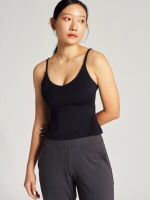 V Cami Bra in Black Sesame (Long)