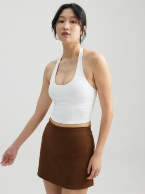 Halter Longline Bra in Yoghurt