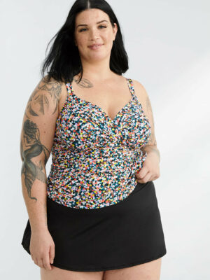 Plus Size Live In Color Rock Skirted Bikini Bottom