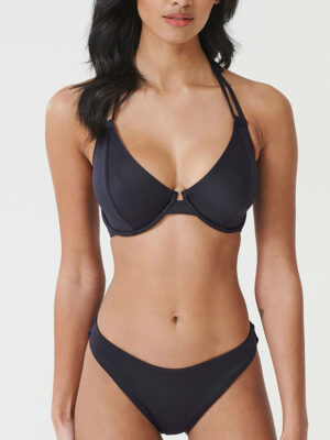 Miss Mandalay Christina Halter Bikini Top Black