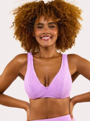 Mila Lilac Scrunch Hidden-Underwire Bikini Top