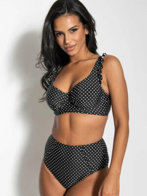 Pour Moi Sicily Longline Balcony Bikini Top Black/White