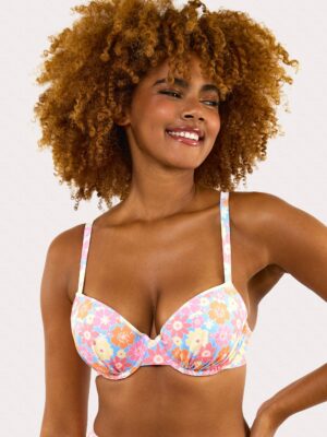Floral Plunge Bikini Top Fuller Bust Exclusive