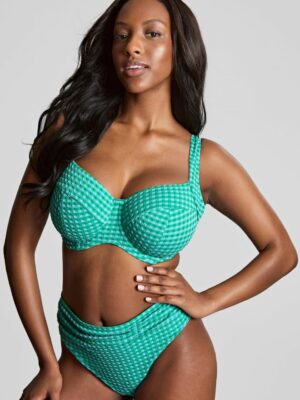 Panache Gingham Olivia Full Cup Bikini Top Green